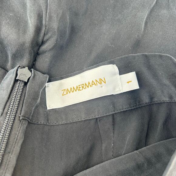 Zimmermann High Waisted Ruffle Float Black Mini Shorts Satin Silk Small 4 - Picture 3 of 7